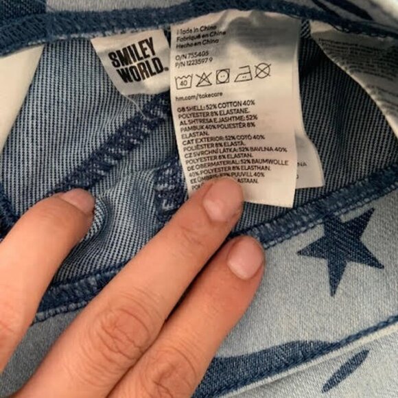 Smiley World Graphic Wide-Leg Jeans - Picture 4 of 8